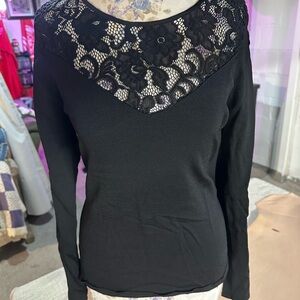 WHBM Elegant Black Lace Women's Top